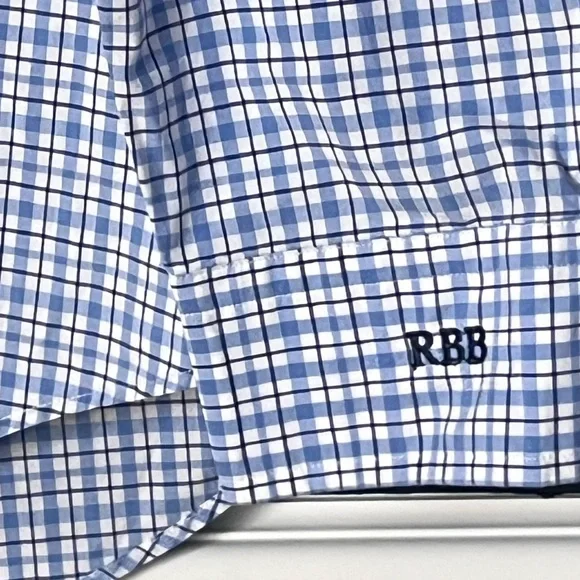 Ralph Lauren mens button up size large blue plaid long sleeve 1161 - Picture 4 of 5